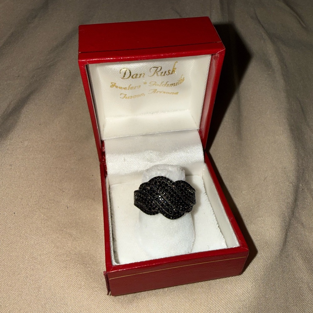 Sterling Silver Black Pave Statement Ring - image 7